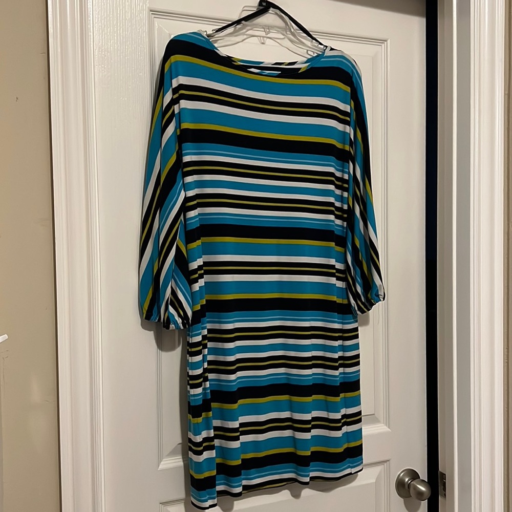 Calvin Klein LS Striped Dress